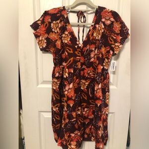 NWT Old Navy Floral V-Neck Dress with Tie Back